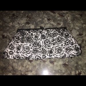Black and white beaded clutch